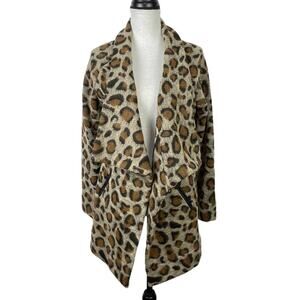 Luii | Leopard Print Wool Blend Cardigan Jacket